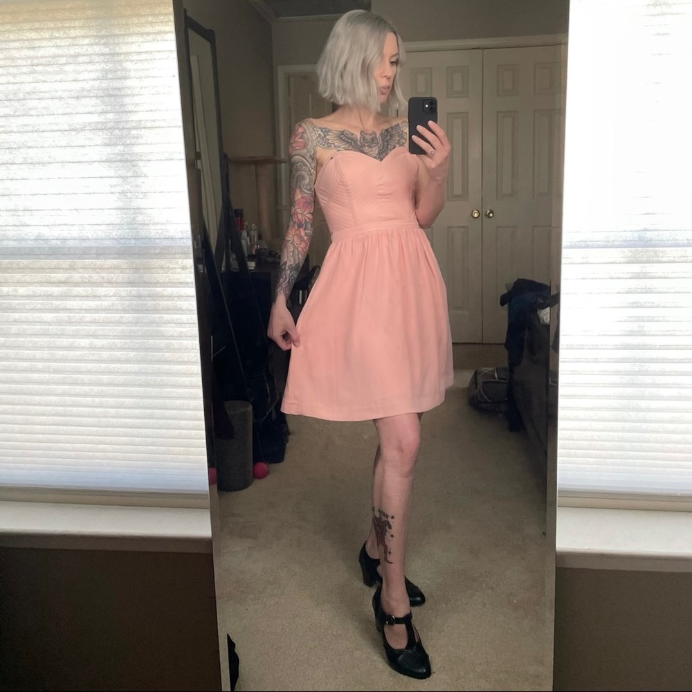 Guess Pink Strapless Dress